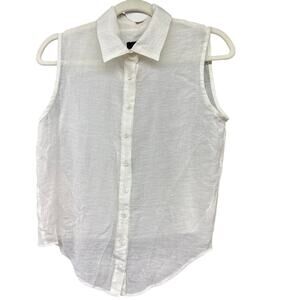 The Range Cream Collared XS Tank Top Button Down Viscose Coquette Preppy Cottage